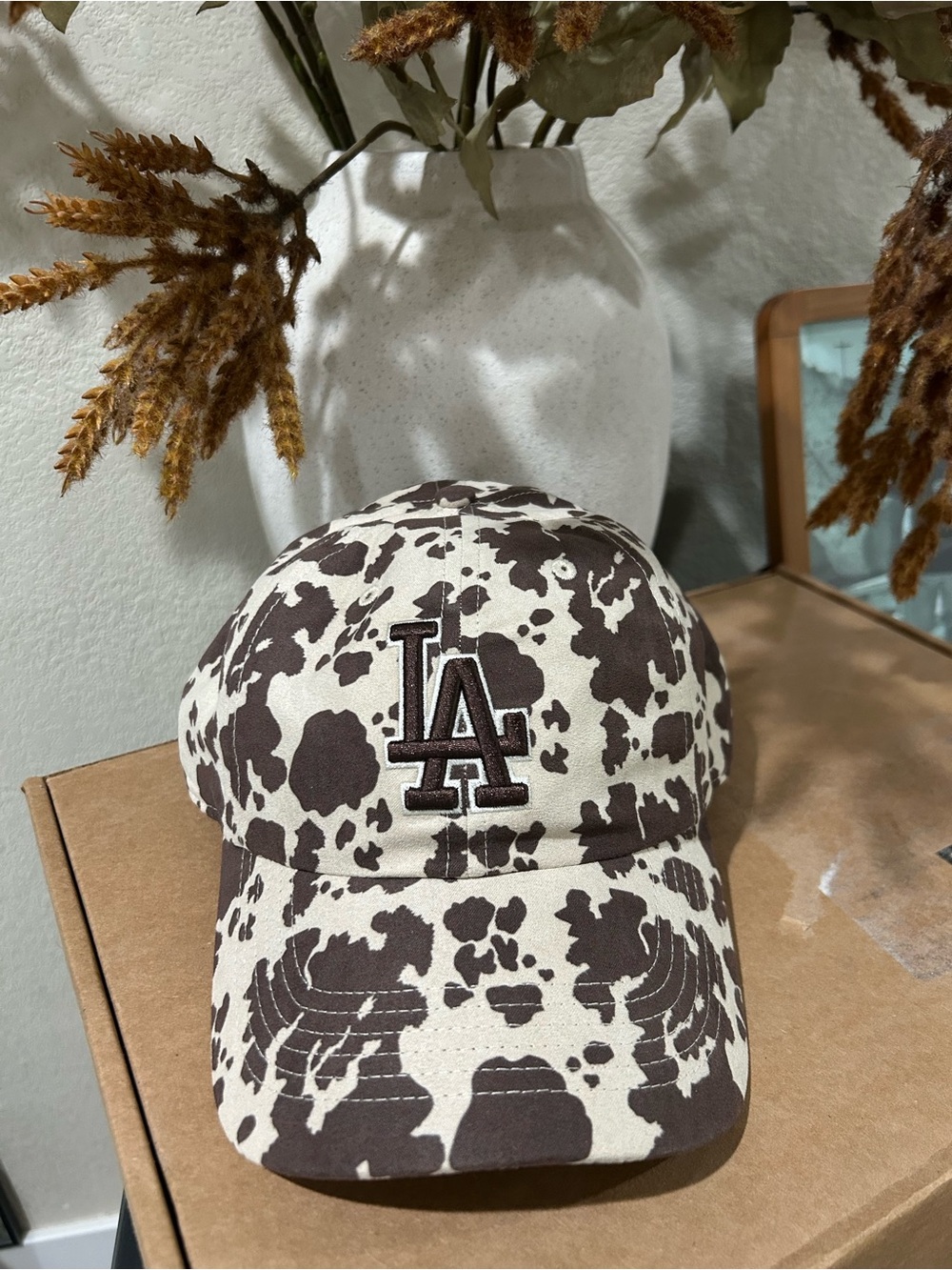 47 Authentic Brand Brown and Cream LA Dodgers Cowprint Baseball Cap